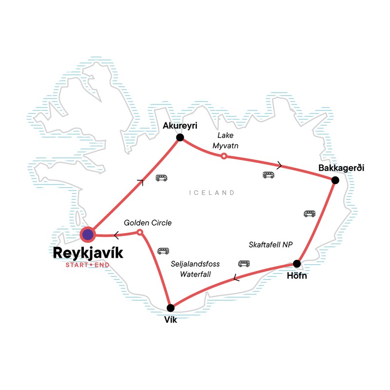 Iceland Trip Map