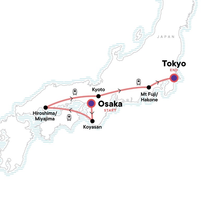 Japan Trip Map