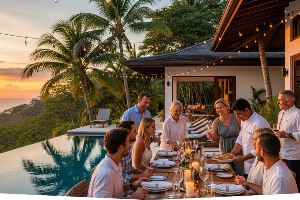Luxury villa dining experience