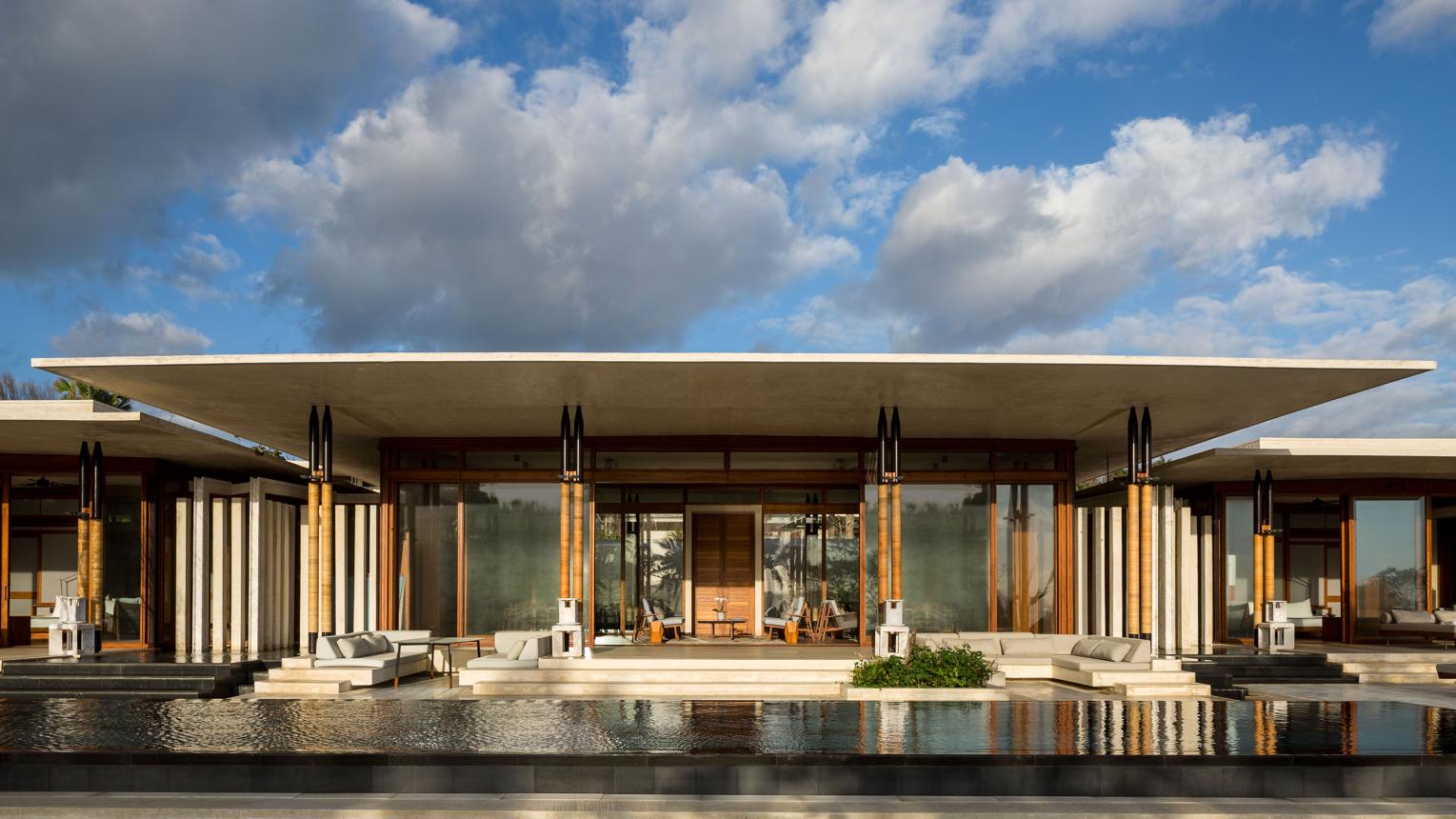 Modern luxury villa with private pool and outdoor living space